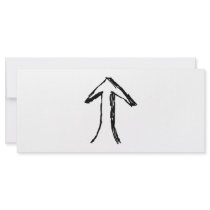 Arrow Pointing Up. Black and White. Personalized Rack Card