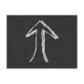 Arrow Pointing Up. Gray on Dark Background. Post Card