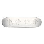 Arrow Pointing Up. Grey on White. Skate Deck