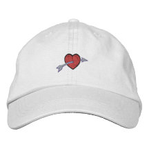 Arrow Through Heart Hat Embroidered Hat
