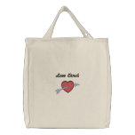 Arrow Through Heart Tote Love Struck Embroidered Tote Bag