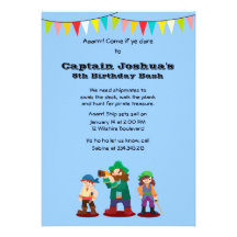 Arrr! Pirates Birthday Party Custom Invitation