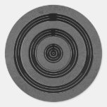 Art101 BNW Circles n Text Samples - White on Black Round Stickers