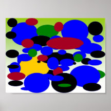 Art abstrait - cercles dans la brume poster