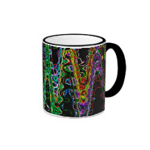 Art abstrait de formes d'onde d'arc-en-ciel tasse