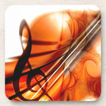 Art abstrait de violon dessous-de-verre