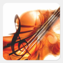 Art abstrait de violon sticker carré