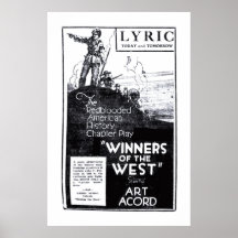 Art Acord 1921 vintage movie ad poster