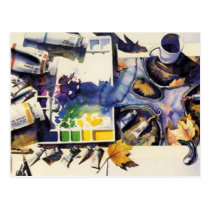 "Art Affair" Artists Workspace Watercolor postcards