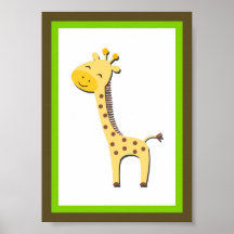 art animal de mur de jungle de la girafe 5X7 Affiches