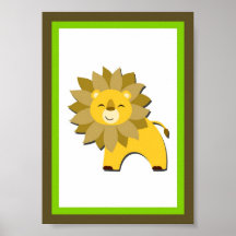 art animal de mur de jungle du lion 5X7 Posters