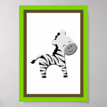 art animal de mur de jungle du zèbre 5X7 Posters