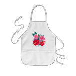 Art Apron: Tropical Hibiscus Flowers. Kids White