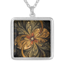 Art brillant de fractale de feuille pendentif