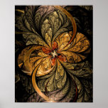 Art brillant de fractale de feuille posters