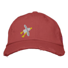 Art Cap: John Dyer Seagull and Beachy Treats Badge Embroidered Baseball Cap