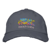Art Cap: Tropical Beach Babe Design Embroidered Hat