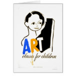 Art Classes Children 1940 WPA Greeting Card