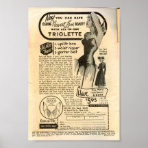 Art comique d'âge d'or - annonce de soutien-gorge  affiche