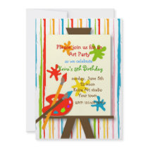 Art Crafts Painting Birthday Party Invitations