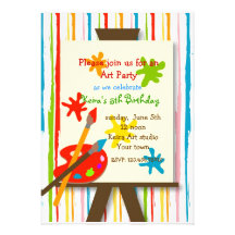 Art Crafts Painting Birthday Party Invitations