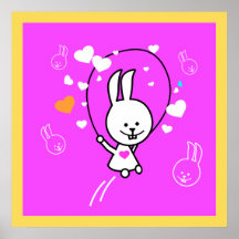 Art de bande dessinée de corde à sauter de lapin s affiche
