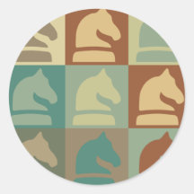 Art de bruit d'échecs adhésifs ronds