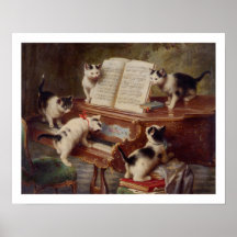 Art de chat : Copie vintage d'art : Le considérant Posters