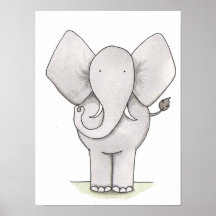 Art de crèche d'éléphant posters