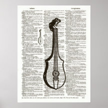 Art de dictionnaire d'instrument de musique poster