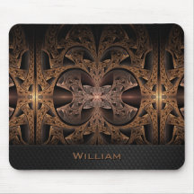 Art de fractale d'abrégé sur moteur de Steampunk Tapis De Souris
