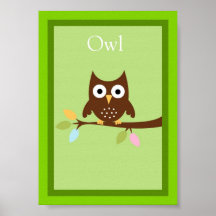 art de mur d'amis de forêt du hibou 5X7 Posters