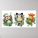 ART DE SINGE, DE ZÈBRE ET DE GIRAFE DE SAFARI DE J affiches