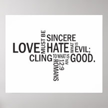 Art de souterrain "d'amour sincère" de 12:9 de Rom Posters