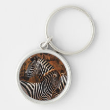 Art de zèbre et de poulain porte-clefs