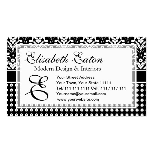 Art Deco 30s Formal Elegance Floral Damask Business Cards