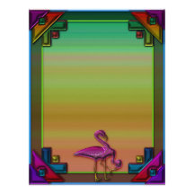 Art Deco and Flamingos Two Letterhead
