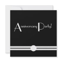 Art Deco Anniversary Invite in Black and White