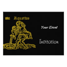 Art Deco Aquarius Party Invitation