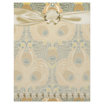 art deco art nouveau peacock pattern art custom letterhead