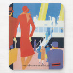 Art Deco Belgian Ferry Poster Mouse Pads