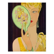 Art Deco Birthday Invitations Mirror Reflecting