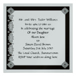 Art Deco Black and Silver Invitation
