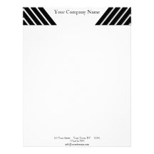 Art Deco Black and White Stripe Custom Letterhead