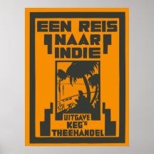 Art Deco book cover (Dutch) II Een reis naar Indie Poster