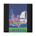 Art Deco Calcutta City Theatre Scene High Contrast magnets