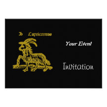 Art Deco Capricorn Party Invitation