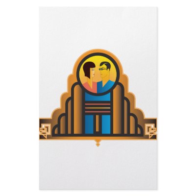 Art Deco Couple Personalized Stationery by frengi