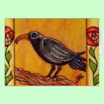 Art Deco Crow Notecard cards