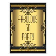 ART DECO Fabulous 50 50th Birthday Party Invites
